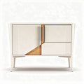 Modern cabinet with two doors and wooden accents 60 x 40 x 75cm