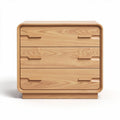 Wooden three-drawer nightstand in natural finish 45 x 40 x 35cm