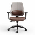 Ergonomic office chair with adjustable armrests brown upholstered seat 46 x 60 x 98cm