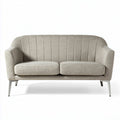 Two-seater sofa in light gray fabric with a modern design 150 x 75 x 80cm