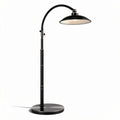 Arc floor lamp with adjustable shade in black metal 50 x 30 x 140cm