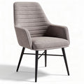 Upholstered accent chair in light gray fabric with metal legs 60 x 60 x 90cm