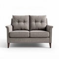 Two-person sofa with tufted upholstery in gray fabric 140 x 80 x 85cm